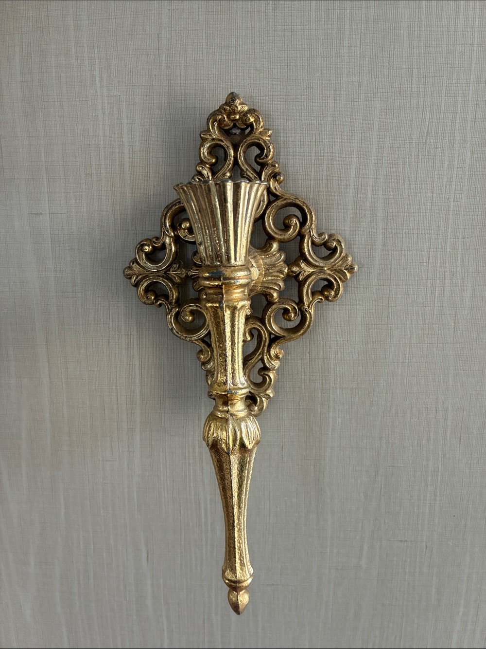 Ornate Gold brass Wall Sconce 
Decorative Home Accent
Home Interior Style